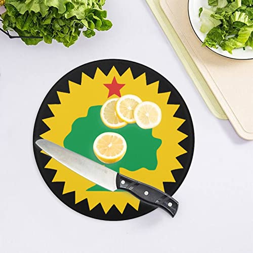 Flag of The Oromo Printed Round Cutting Board Glass Chopping Blocks Mats Food Tray for Home Kitchen Decoration