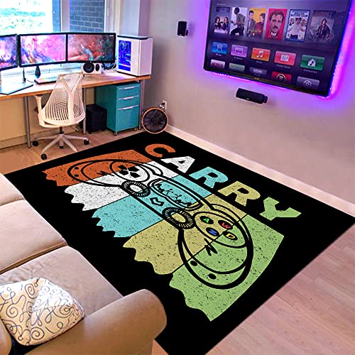 Large 39''x59'' Gaming Rug Controller Area Carpets for Kids Game Home Rug Living Play Home Decor Non-Slip Comfy Floor Mat