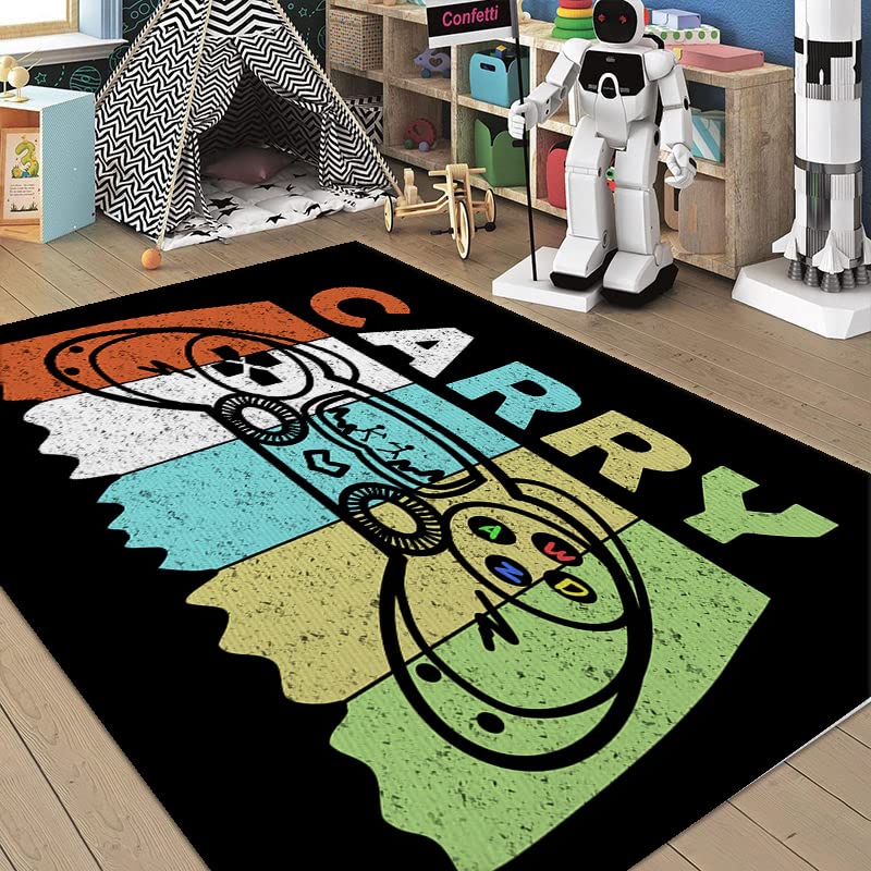 Large 39''x59'' Gaming Rug Controller Area Carpets for Kids Game Home Rug Living Play Home Decor Non-Slip Comfy Floor Mat