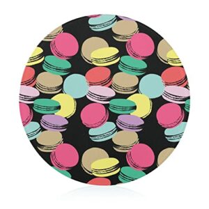 Colorful Macarons Printed Round Cutting Board Glass Chopping Blocks Mats Food Tray for Home Kitchen Decoration