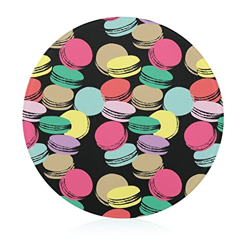 Colorful Macarons Printed Round Cutting Board Glass Chopping Blocks Mats Food Tray for Home Kitchen Decoration