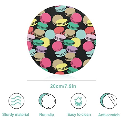 Colorful Macarons Printed Round Cutting Board Glass Chopping Blocks Mats Food Tray for Home Kitchen Decoration