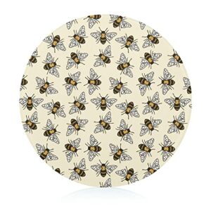save the bees printed round cutting board glass chopping blocks mats food tray for home kitchen decoration