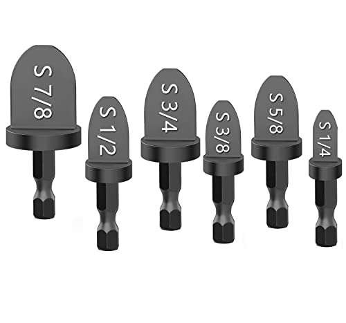 6PCS Hex Handle HVAC Repairing Set Air Conditioner Copper Tube Expander Swaging Tool Drill Bits Set with 1/4''， 3/8''，1/2''， 5/8''，3/4''，7/8''