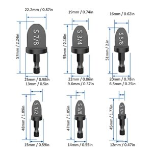 6PCS Hex Handle HVAC Repairing Set Air Conditioner Copper Tube Expander Swaging Tool Drill Bits Set with 1/4''， 3/8''，1/2''， 5/8''，3/4''，7/8''