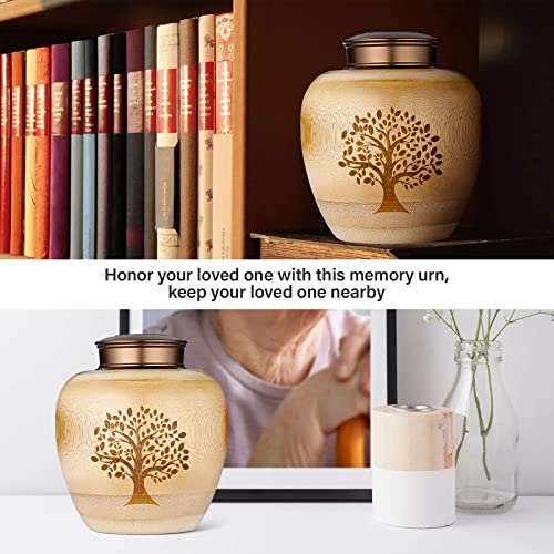 Small Keepsake Urns for Human Ashes Made of Bamboo,Decorative Urns with Tree of Life Pattern Engraved,Mini Memorial Cremation Urns for Human Ashes Adult Female Male