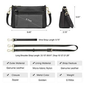 Kattee Small Genuine Soft Leather Crossbody Handbags for Women Wallet Shoulder Bag Clutch Wristlet Purse