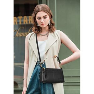 Kattee Small Genuine Soft Leather Crossbody Handbags for Women Wallet Shoulder Bag Clutch Wristlet Purse