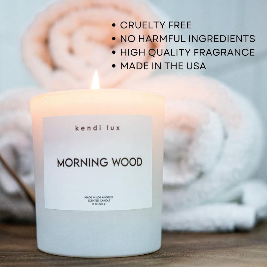 KENDI LUX | 2 Pack Soy Candles for Home Scented, Hand Poured, Non-Toxic 50 Hours Long Lasting Burn, Aromatherapy Soy Candle Gift Set for Men, Masculine Candle Bundle - Morning Wood & About Last Night