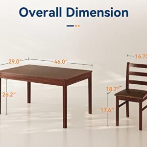 KKL Dining Table Set for 4, Kitchen Table and Chairs for 4, Farmhouse Wood Kitchen and Dining Room Table Set for 6, 5-Piece Modern Dinner Table Set, Easy Assembly, Coffee