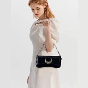 Moon 90s Vintage Crossbody Handbag Messenger Double Straps Purse Satchel Shoulder Bag for Women Girls