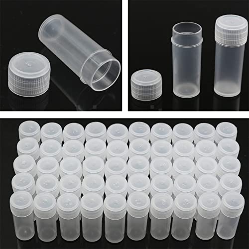 5ml Sample Bottle, Clear Storage Container, Seeds, Granular Objects, Powder Pills for Solids