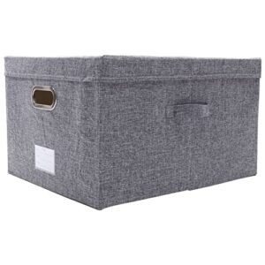 supvox collapsible fabric storage box closet storage bin cardboard cloth cube organizer bin with lids foldable organizer containers with handles for home bedroom