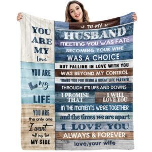 qixnzagr husband gifts anniversary wedding gifts for him from wife i love you gifts for him men birthday for husbands christmas valentines day romantic gifts ideas throw blanket 80″ x 60″