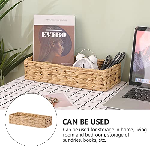 Woven Storage Basket Desktop Sundries Organizer Books Box Container Home Decorative Wicker Baskets/205