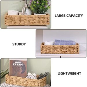 Woven Storage Basket Desktop Sundries Organizer Books Box Container Home Decorative Wicker Baskets/205