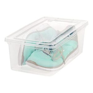 NKDS 5 Quart Stackable Plastic Lidded Closet Organizer Box - Clear - Set of 20