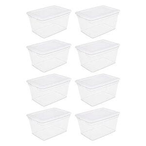 gersh 58 storage box clear base white lid set of 8