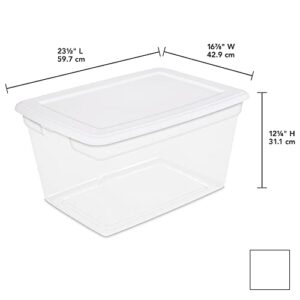 GERSH 58 Storage Box Clear Base White Lid Set of 8