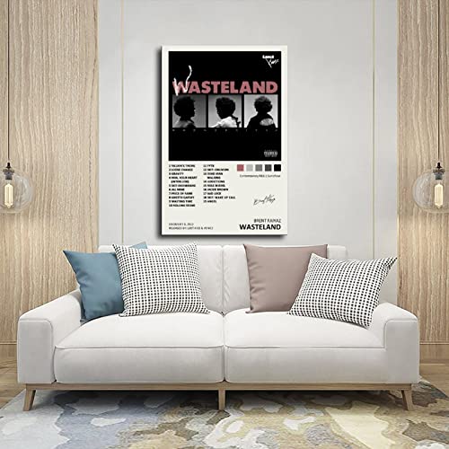 YGULC Brent Poster Faiyaz Wasteland Music Album Cover Signed Limited Edition Canvas Poster Wall Art Decor Print Picture Paintings for Living Room Bedroom Decoration Unframe: 12x18inch(30x45cm)