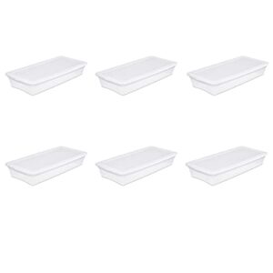 GERSH 41Storage Box Clear Base White Lid Set of 6