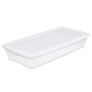 GERSH 41Storage Box Clear Base White Lid Set of 6