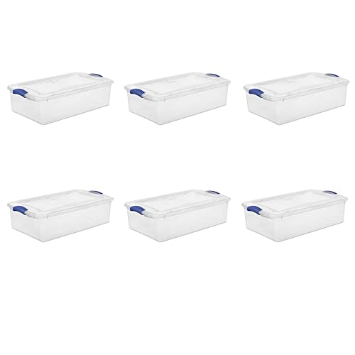 GERSH 32 Qt. Latch Box Plastic Set of 6 (Color : Blue)