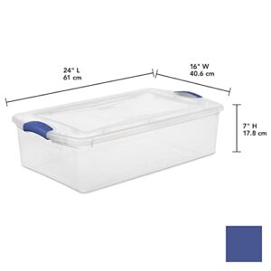 GERSH 32 Qt. Latch Box Plastic Set of 6 (Color : Blue)