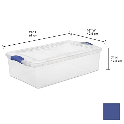 GERSH 32 Qt. Latch Box Plastic Set of 6 (Color : Blue)