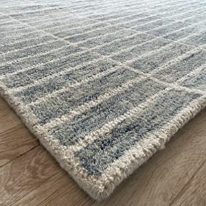 Natural Weave Handtuffted Capitola Wool Area Rug (Blue, 9 x 12 FT)