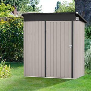 breezestival outdoor storage shed 5×3 ft, utility steel tool shed with lockable door and air vents, galvanized metal shed for garden backyard patio lawn (5′ x 3′)