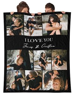 youltar boyfriend gifts photo blanket personalized christmas couple gifts for him, unique birthday anniversary wedding gifts for boyfriend girlfriend i love you gift blanket for couples