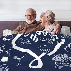 100th Birthday Gifts for Men Women Blanket,100 Years Birthday Sherpa Flannel Throw Blanket,Happy 100 Year Old Birthday Decorations Blanket to dad mom Grandfather Grandmother Birthday Gifts.60 X50