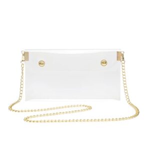 afashor women’s clear crossbody bag transparent shoulder clutch handbag with chain