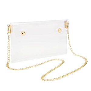 Afashor Women's Clear Crossbody Bag Transparent Shoulder Clutch Handbag with Chain