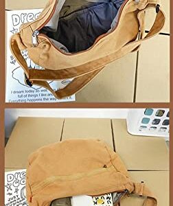 Berrysun Canvas Bag Women Men Trendy Canvas Hobo Sholder Bag Satchel Retro Messenger Bag School Travel Handbag