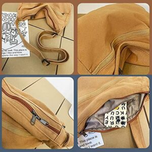 Berrysun Canvas Bag Women Men Trendy Canvas Hobo Sholder Bag Satchel Retro Messenger Bag School Travel Handbag