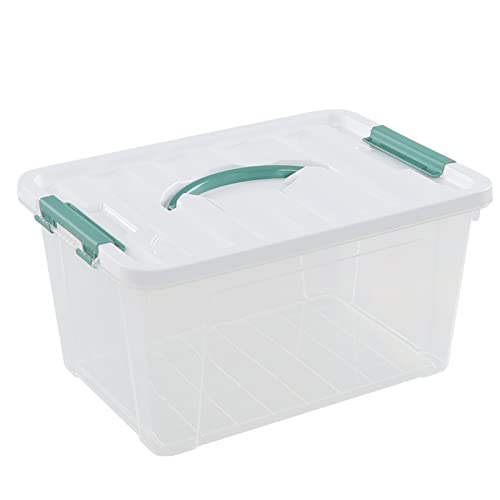 Ggbin 12 Quart Latching Storage Box with Lid, 1 Pack Plastic Organizing Bin