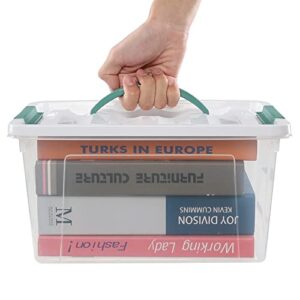 Ggbin 12 Quart Latching Storage Box with Lid, 1 Pack Plastic Organizing Bin