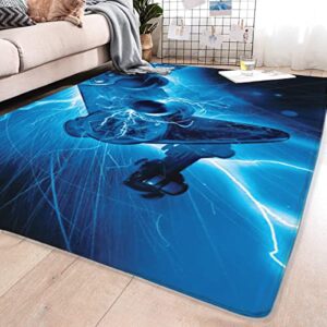 Large Game Area Rugs 3D Anime Gamer Carpet Decor Game Printed Living Room Mat Bedroom Controller Player Boys Gifts Home Non-Slip Crystal Floor Polyester Mat Teen Boys Carpet 31x20inch