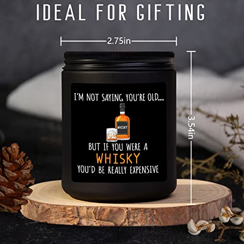 Gifts for Men- Funny Birthday Gifts for Husband Dad Boyfriend, Cute Joke Bday Candle Gifts for Family, Rude Old Age Gifts, Black Cedarwood & Juniper Scented Candles