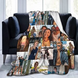 outer banks soft throw blankets, obx breathable lightweight blanket flannel travel personalized blankets for couch bed sofa