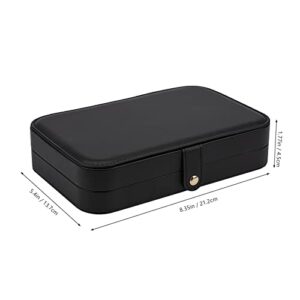 V-LAFUY Small Jewelry Box, Travel Jewelry Case Portable Jewelry Boxes for Women, 2-Layer Travel Jewelry Box, Gift for Women Girls, Women's Day gifts, Black N