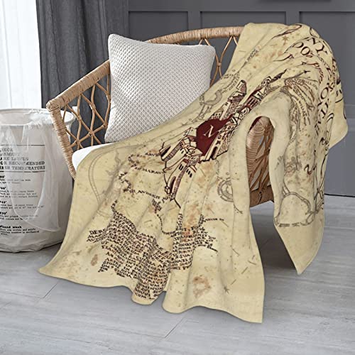 Personalized Map Throw Blanket, Soft Cozy Custom Blanket for Women Men Gifts, All Seasons Warm Flannel Travel Blanket for Couch Sofa Chair Camping, 50x60 Inch