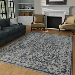 loomaknoti kehleigh otindas 5′ x 7′ blue oriental indoor area rug
