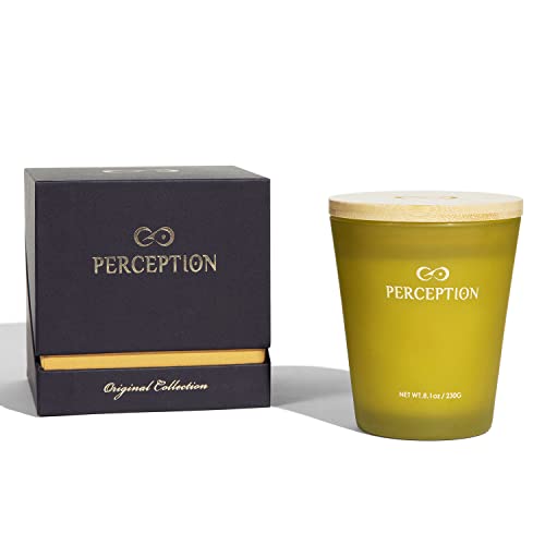 PERCEPTION AROMAS Luxury Scented Candle | Bamboo Jasmine | Hand Poured Soy Wax Candle with Gift Box | Elegant Fragrances | 50 Hour Burn Time (8.1 oz)