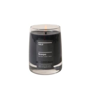 yield scarpa organic coconut wax candle – palo santo and leather notes – warm & woodsy scented luxury candle – hand poured in the usa – 50 hour burn time