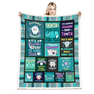 cyrekud dental hygienist gifts blanket,hygienist gifts for women throw blanket,dental office gifts for hygienist,dental assistant nurse gifts coworker christmas blanket for couch sofa decor 50″x60″
