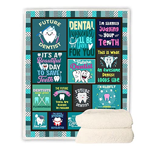 CYREKUD Dental Hygienist Gifts Blanket,Hygienist Gifts for Women Throw Blanket,Dental Office Gifts for Hygienist,Dental Assistant Nurse Gifts Coworker Christmas Blanket for Couch Sofa Decor 50"x60"