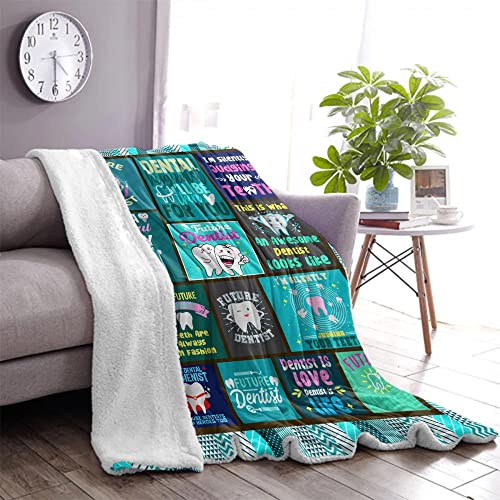 CYREKUD Dental Hygienist Gifts Blanket,Hygienist Gifts for Women Throw Blanket,Dental Office Gifts for Hygienist,Dental Assistant Nurse Gifts Coworker Christmas Blanket for Couch Sofa Decor 50"x60"